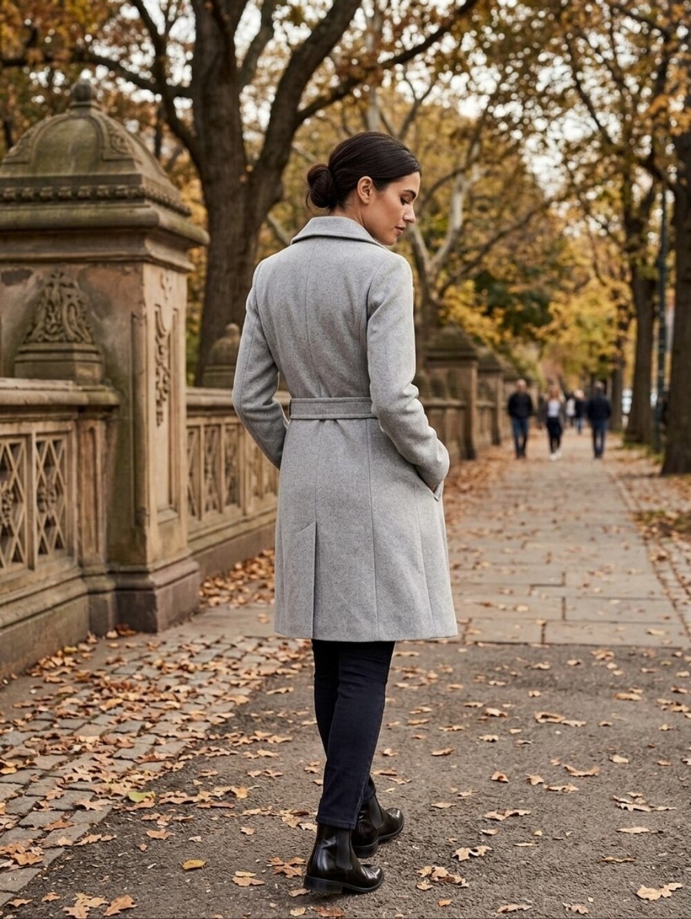 130. Vera Moda Structured Wool Blend Belted Coat